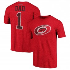 Carolina Hurricanes Red Greatest Dad Tri-Blend T-Shirt