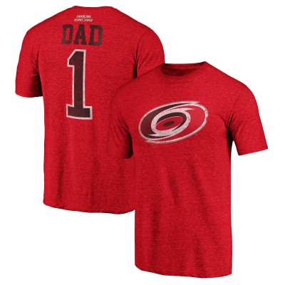 Carolina Hurricanes Red Greatest Dad Tri-Blend T-Shirt