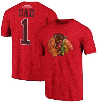 Футболка Chicago Blackhawks Greatest Dad Tri-Blend - Red