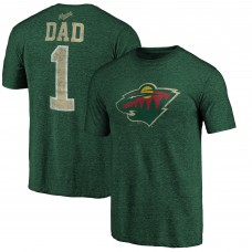 Футболка Minnesota Wild Green Greatest Dad Tri-Blend