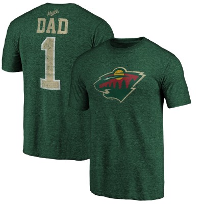 Футболка Minnesota Wild Green Greatest Dad Tri-Blend