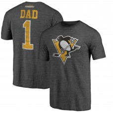 Футболка Pittsburgh Penguins Charcoal Greatest Dad Tri-Blend