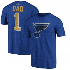St. Louis Blues Blue Greatest Dad Tri-Blend T-Shirt