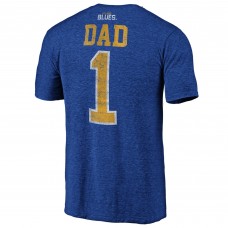 St. Louis Blues Blue Greatest Dad Tri-Blend T-Shirt