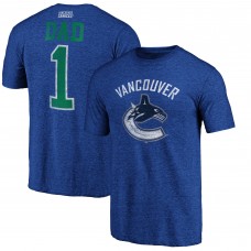 Vancouver Canucks Blue Greatest Dad Tri-Blend T-Shirt