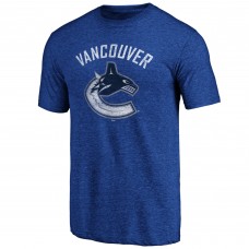 Vancouver Canucks Blue Greatest Dad Tri-Blend T-Shirt