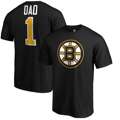 Boston Bruins Fanatics Branded #1 Dad Logo T-Shirt - Black - оригинальные футболки Бостон Брюинз