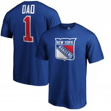 New York Rangers #1 Dad Logo T-Shirt - Blue