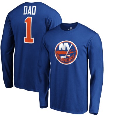 Футболка с длинным рукавом New York Islanders #1 Dad - Royal