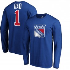 New York Rangers Blue #1 Dad Long Sleeve T-Shirt New York Rangers Blue #1 Dad Long Sleeve T-Shirt
