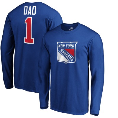 New York Rangers Blue #1 Dad Long Sleeve T-Shirt