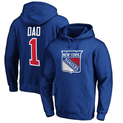 New York Rangers Blue #1 Dad Pullover Hoodie