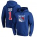 New York Rangers Blue #1 Dad Pullover Hoodie New York Rangers Blue #1 Dad Pullover Hoodie