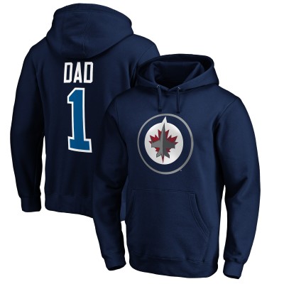 Winnipeg Jets Navy #1 Dad Pullover Hoodie