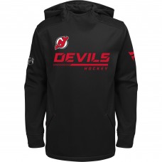 New Jersey Devils Youth Authentic Pro Locker Room Pullover Hoodie - Black