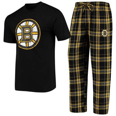 Футболка и штаны Boston Bruins Concepts Sport Black/Gold Ethos
