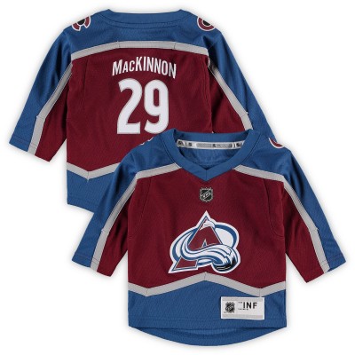 Малышам Colorado Avalanche Nathan MacKinnon Burgundy Home Replica Player Jersey
