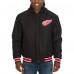 Detroit Red Wings JH Design Reversible Poly-Twill Full-Snap Hoodie - Black/Red - оригинальная атрибутика Детройт Ред Уингз