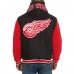 Detroit Red Wings JH Design Reversible Poly-Twill Full-Snap Hoodie - Black/Red - оригинальная атрибутика Детройт Ред Уингз
