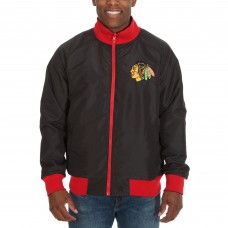 Куртка на молнии Chicago Blackhawks JH Design Reversible with Embroidered Logos - Gray/Black