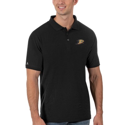 Футболка поло Anaheim Ducks Antigua Legacy Pique - Black - оригинальные футболки Анахайм Дакс
