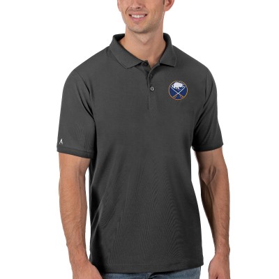Футболка поло Buffalo Sabres Antigua Legacy Pique - Charcoal - оригинальные футболки Баффало Сейбрз