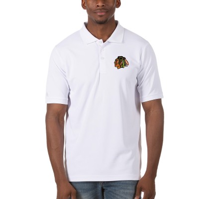 Футболка поло Chicago Blackhawks Antigua Legacy Pique - White - оригинальные футболки Чикаго Блэкхокс