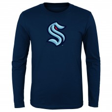 Seattle Kraken Youth Primary Logo Long Sleeve T-Shirt - Navy