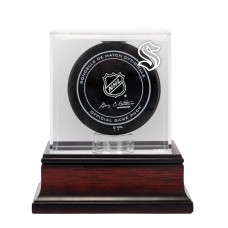 Seattle Kraken Fanatics Authentic Mahogany Hockey Puck Logo Display Case