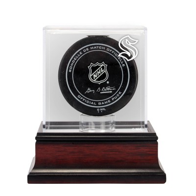Seattle Kraken Fanatics Authentic Mahogany Hockey Puck Logo Display Case