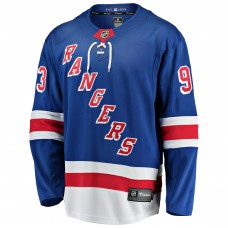 Mika Zibanejad New York Rangers Home Breakaway Player Game Jersey - Blue