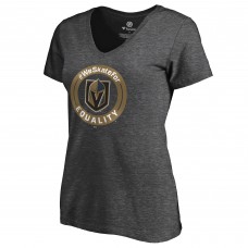 Vegas Golden Knights Womens #WeSkateFor V-Neck T-Shirt - Heather Gray