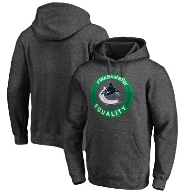 Vancouver Canucks Heather Gray #WeSkateFor Pullover Hoodie