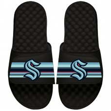 Seattle Kraken ISlide Youth Primary Logo Stripe Slide Sandals - Black