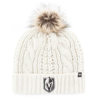 Женская шапка с помпоном Vegas Golden Knights 47 White Logo Meeko Cuffed