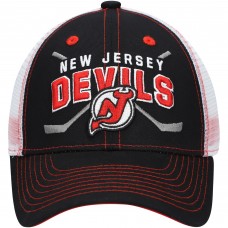 New Jersey Devils Youth Core Lockup Trucker Snapback Hat - Black