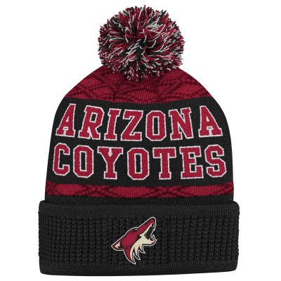 Шайба Шапка с помпоном Arizona Coyotes Youth Pattern Cuffed - Black