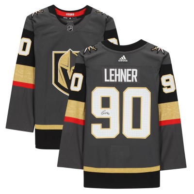 Игровая джерси Autographed Vegas Golden Knights Robin Lehner Fanatics Authentic Black Adidas Authentic