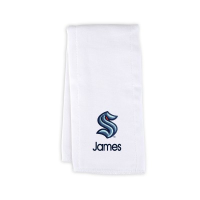 Seattle Kraken Infant Personalized Burp Cloth - White