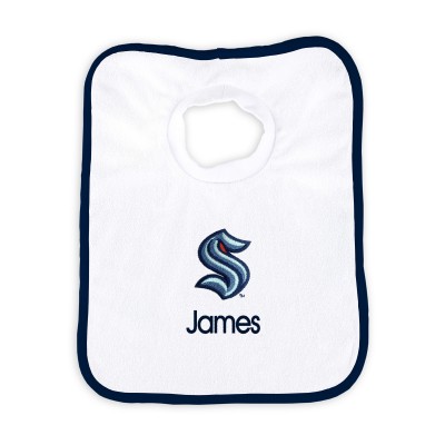 Seattle Kraken Infant Personalized Bib - White