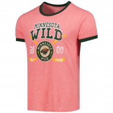 Minnesota Wild Majestic Threads Buzzer Beater Tri-Blend Ringer T-Shirt - Red
