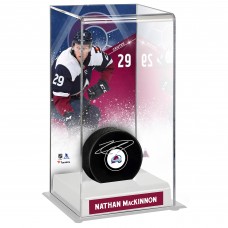 Шайба Autographed Colorado Avalanche Nathan MacKinnon Fanatics Authentic Puck with Navy Alternate Jersey Deluxe Tall Display Case