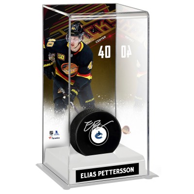 Шайба Бокс для шайбы Elias Pettersson Vancouver Canucks Fanatics Authentic Autographed with Black Alternate Jersey Deluxe