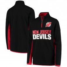New Jersey Devils Youth Netminder Quarter-Zip Jacket - Black