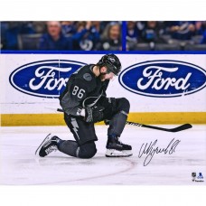 Autographed Tampa Bay Lightning Nikita Kucherov Fanatics Authentic 16 x 20 Black Jersey Goal Celebration Photograph