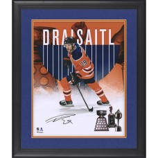 Autographed Edmonton Oilers Leon Draisaitl Fanatics Authentic Framed 16 x 20 2020 Hart & Art Ross Stylized Photograph - Limited Edition of 129