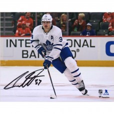 Autographed Toronto Maple Leafs Auston Matthews Fanatics Authentic 8 x 10 White Jersey Skating Horizontal Photograph
