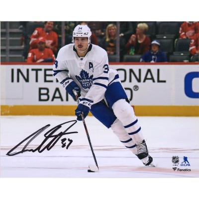Autographed Toronto Maple Leafs Auston Matthews Fanatics Authentic 8 x 10 White Jersey Skating Horizontal Photograph