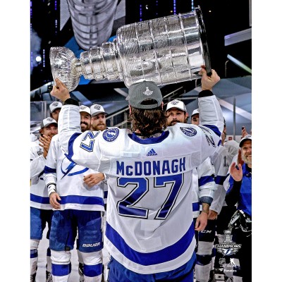 Unsigned Tampa Bay Lightning Ryan McDonagh Fanatics Authentic 2020 Stanley Cup Champions Raising Cup Photograph