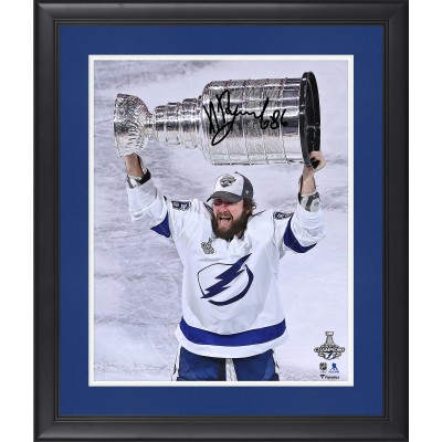 Autographed Tampa Bay Lightning Nikita Kucherov Fanatics Authentic Framed 16 x 20 2020 Stanley Cup Champions Raising Cup Photograph